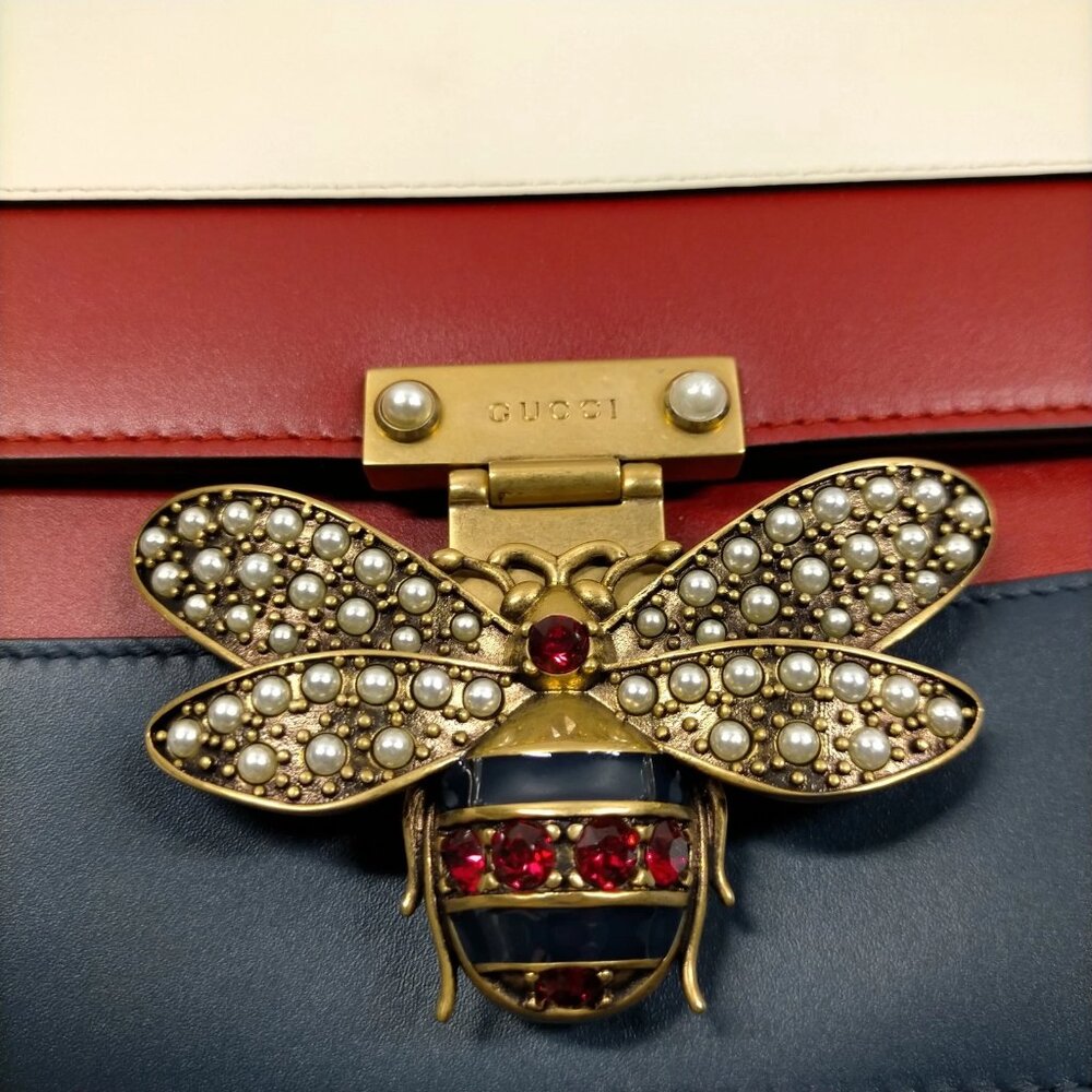 Gucci Sherry Line Red Leather Shoulder Bag mon875-101325 - Picture 10 of 16